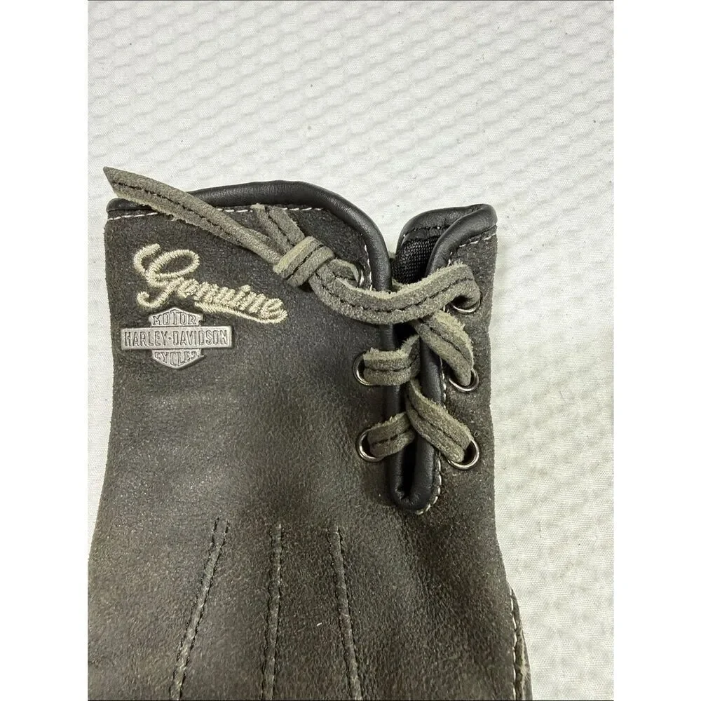 Harley-Davidson Black Lace-Up Leather Riding Gloves size S